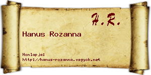 Hanus Rozanna névjegykártya